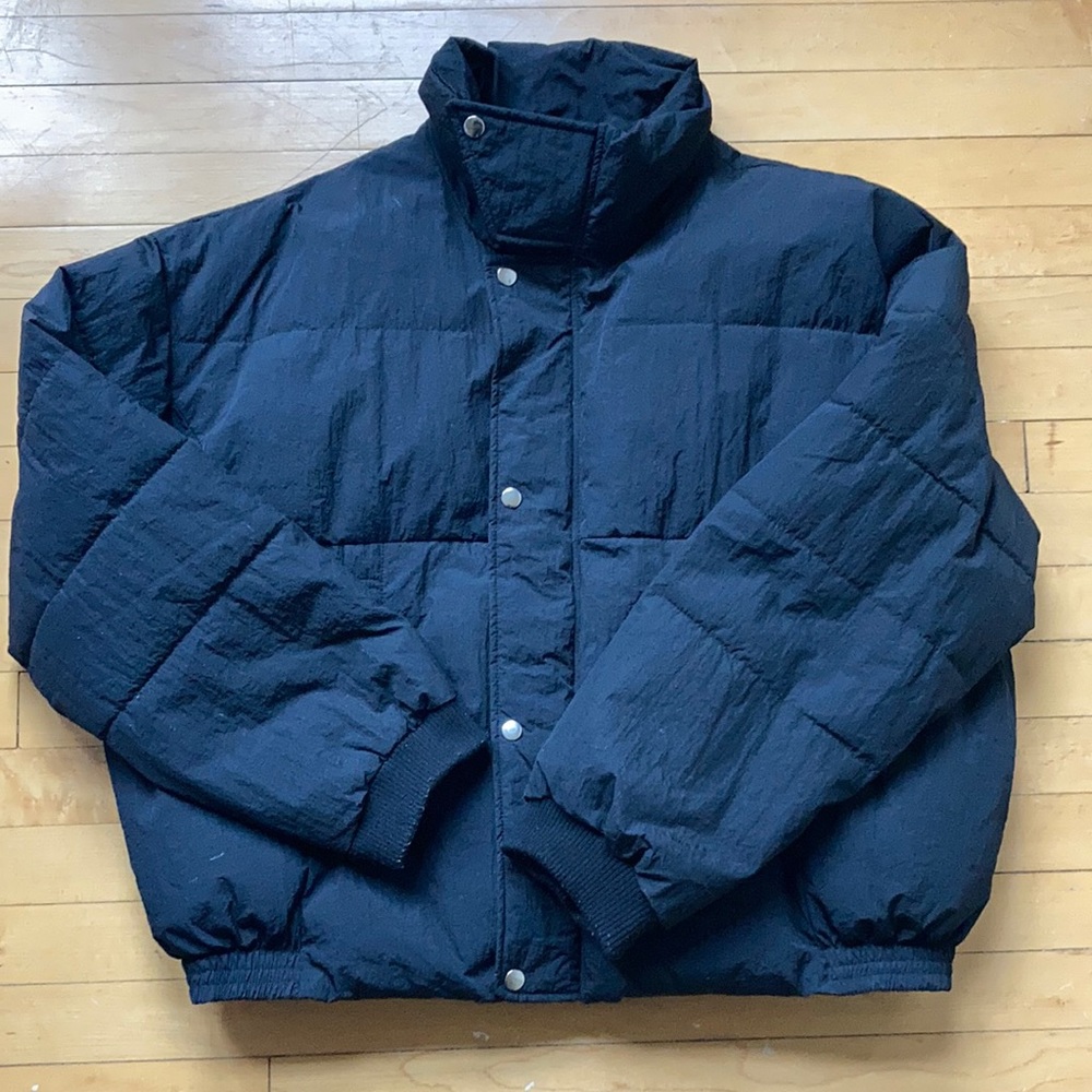 Free People oversized puffer jacket black size large